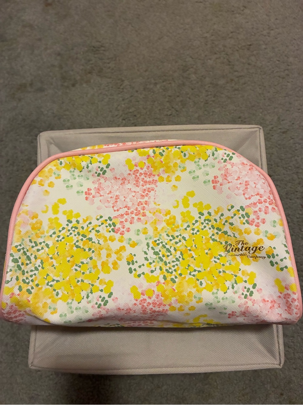 The Vintage Cosmetic Company Abstract Floral Makeup Bag Pouch